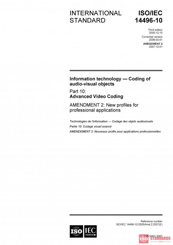 ISO/IEC 14496-10:2005/Amd 2:2007 PDF