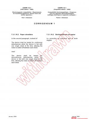 CISPR 14-1:2005/COR1:2009 PDF