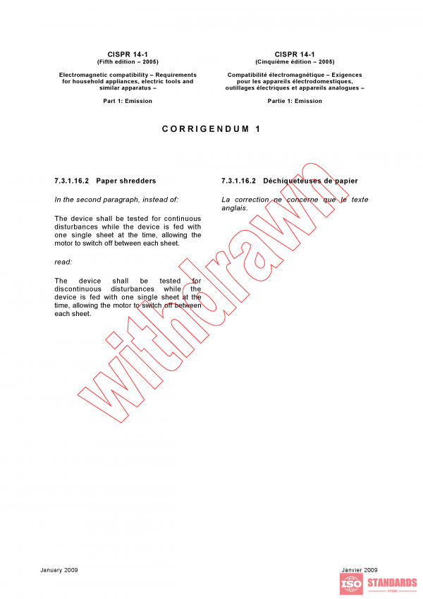 CISPR 14-1:2005/COR1:2009 PDF