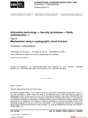 ISO/IEC 9798-4:1999/COR1:2009 PDF