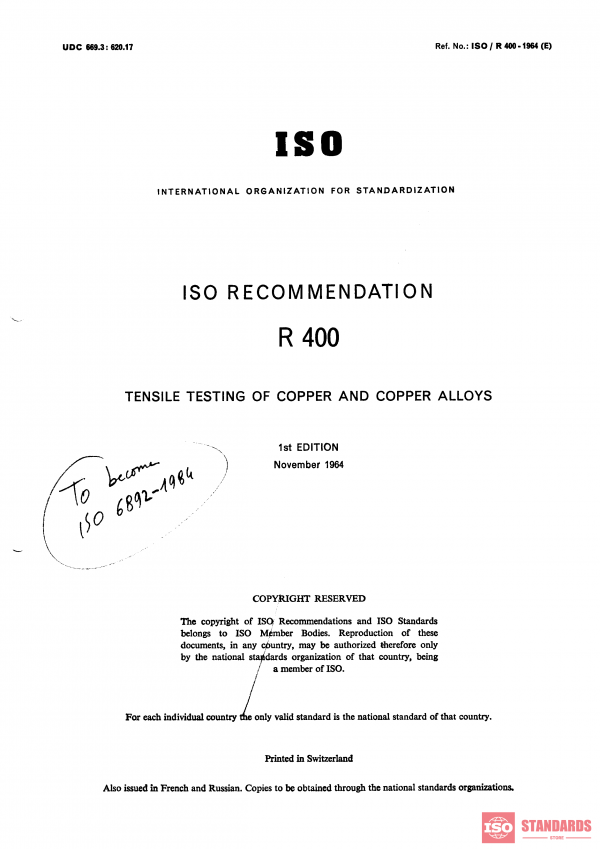 ISO/R 400:1964 PDF
