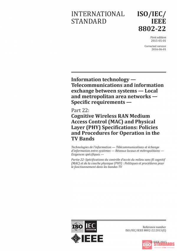 ISO/IEC/IEEE 8802-22:2015 PDF