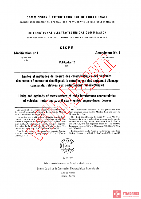 CISPR 12:1978/AMD1:1986 PDF