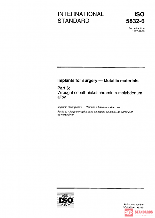 ISO 5832-6:1997 PDF