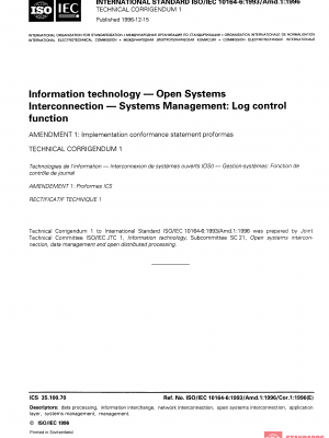 ISO/IEC 10164-6:1993/Amd 1:1996/Cor 1:1996 PDF