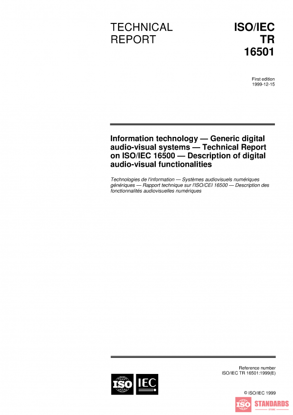 ISO/IEC TR 16501:1999 PDF