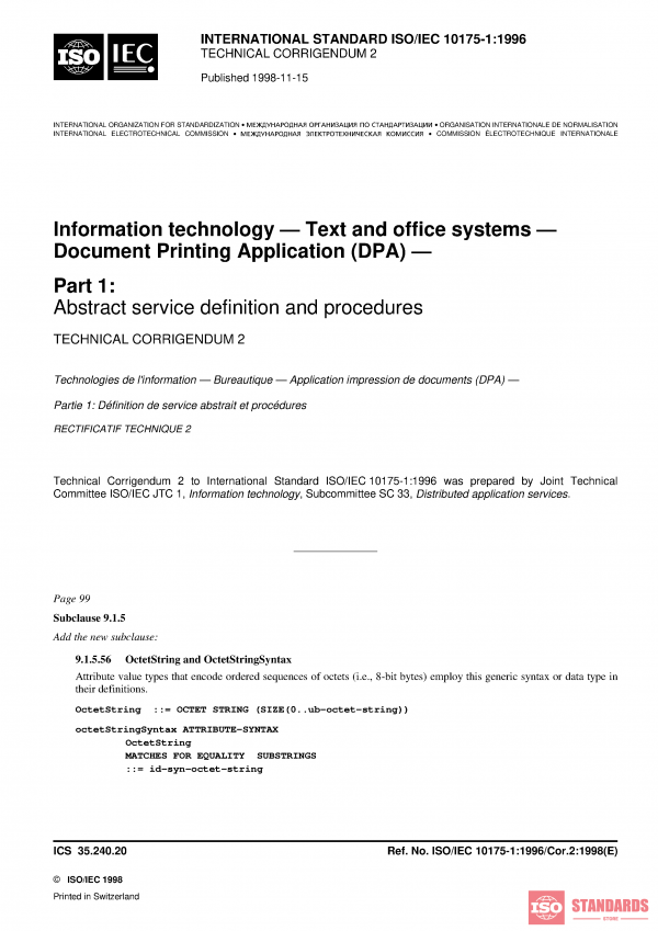 ISO/IEC 10175-1:1996/COR2:1998 PDF