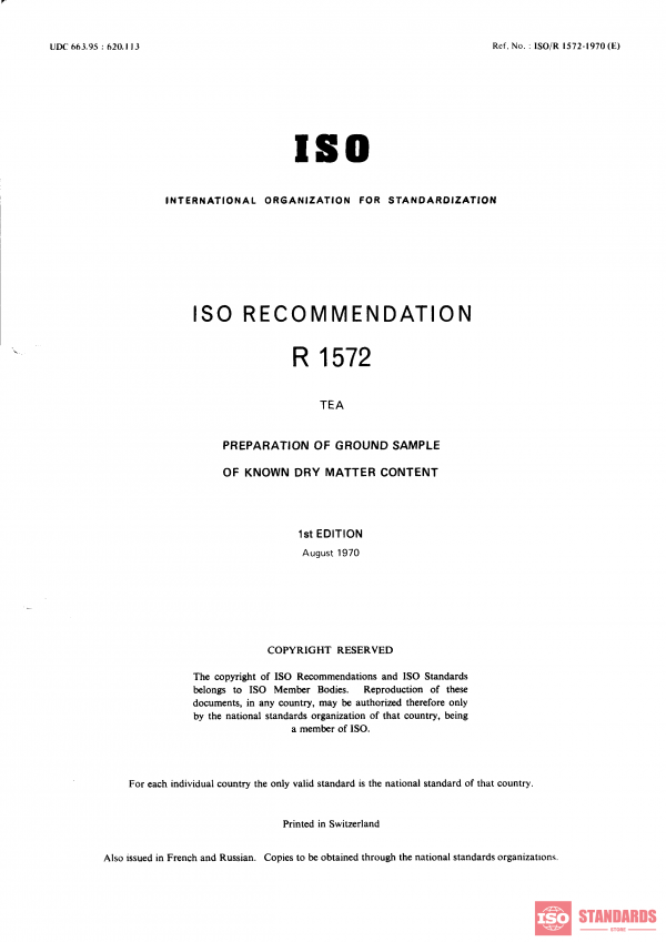 ISO/R 1572:1970 PDF