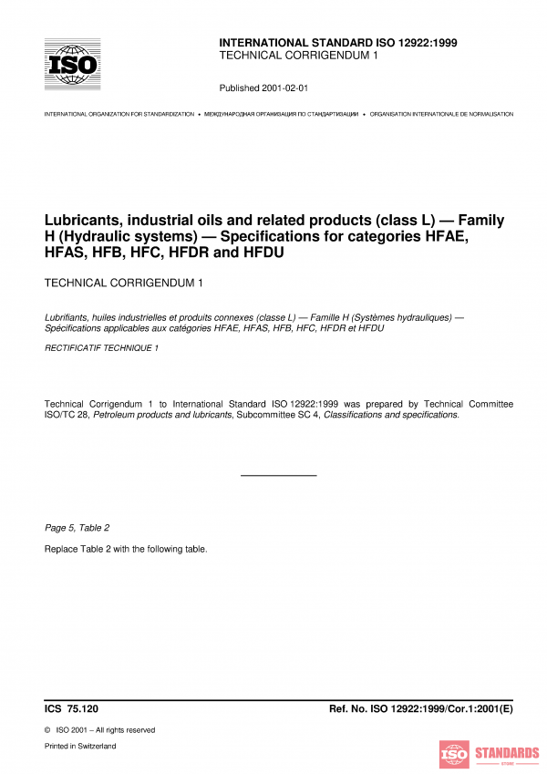 ISO 12922:1999/Cor 1:2001 PDF