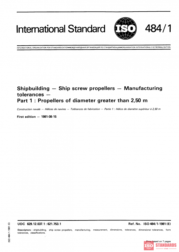 ISO 484-1:1981 PDF