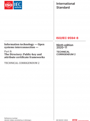 ISO/IEC 9594-8:2020/Cor 2:2024 PDF