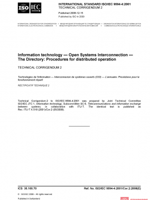 ISO/IEC 9594-4:2001/COR2:2008 PDF