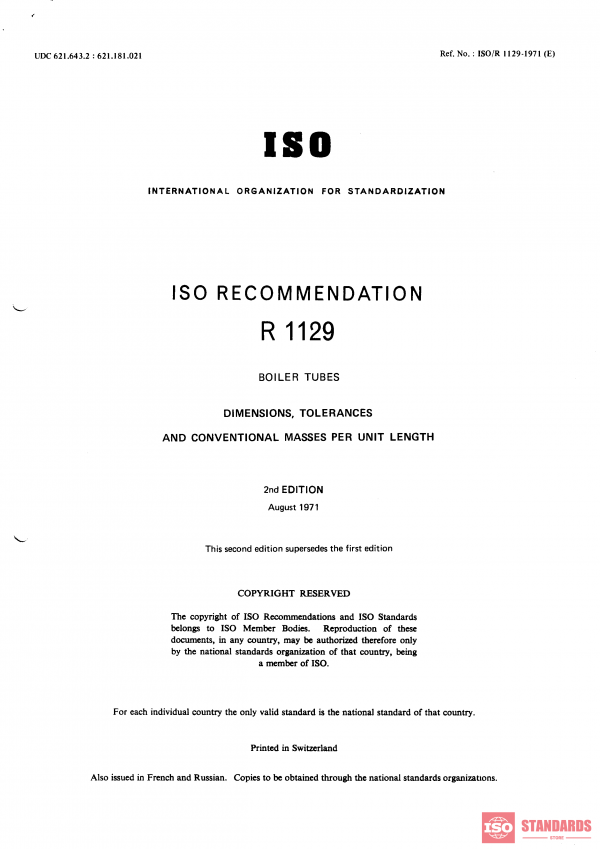 ISO/R 1129:1971 PDF