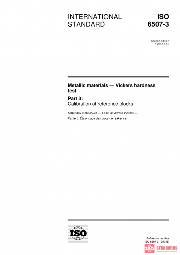 ISO 6507-3:1997 PDF