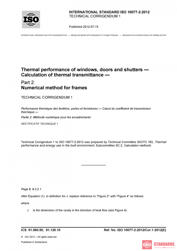 ISO 10077-2:2012/Cor 1:2012 PDF