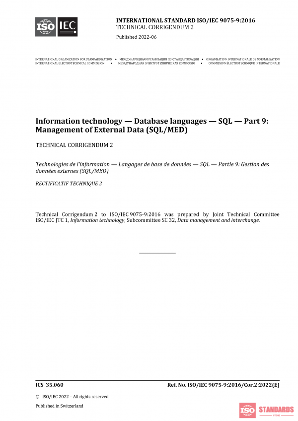 ISO/IEC 9075-9:2016/Cor 2:2022 PDF