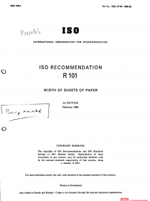 ISO/R 101:1959 PDF