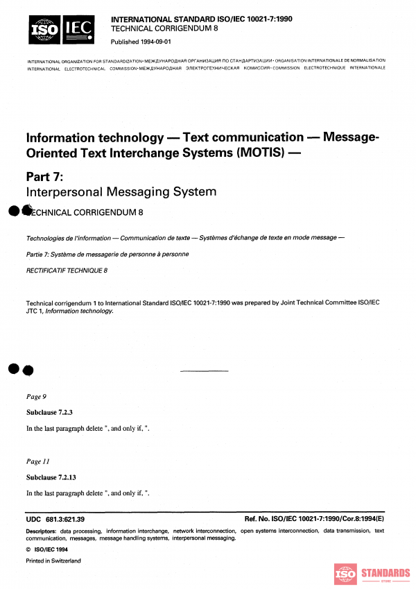 ISO/IEC 10021-7:1990/Cor 8:1994 PDF
