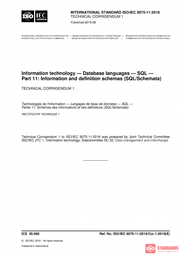 ISO/IEC 9075-11:2016/Cor 1:2019 PDF