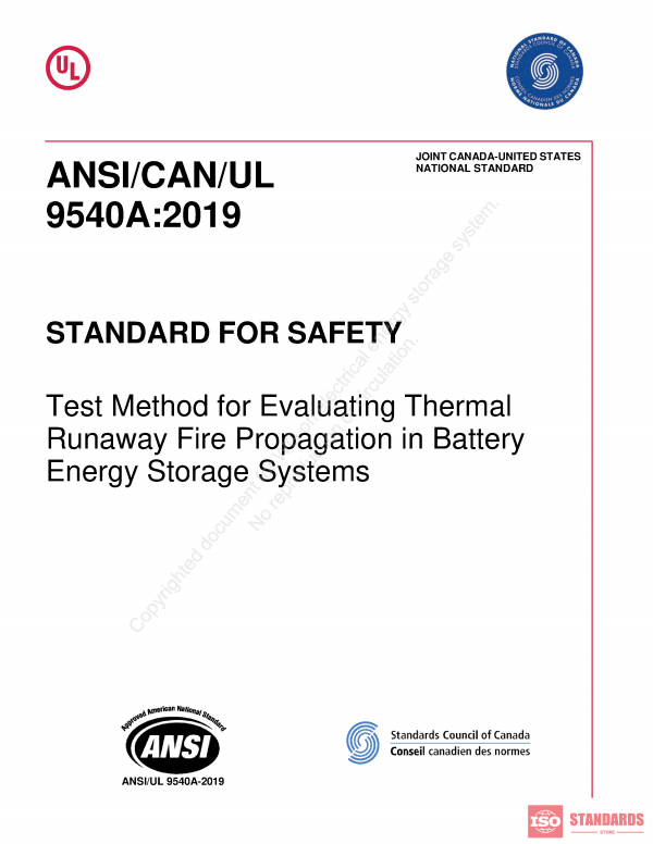 ANSI/CAN/UL 9540 A – WG:2019 PDF