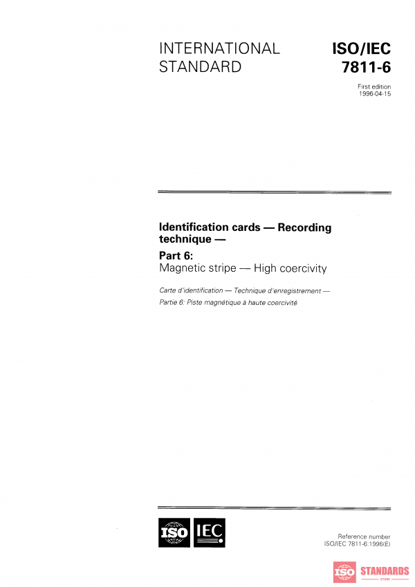ISO/IEC 7811-6:1996 PDF