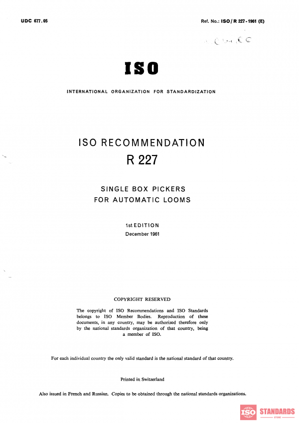 ISO/R 227:1961 PDF