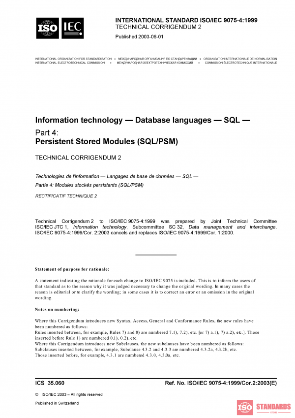 ISO/IEC 9075-4:1999/Cor 2:2003 PDF