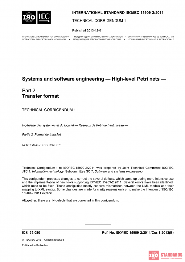 ISO/IEC 15909-2:2011/COR1:2013 PDF