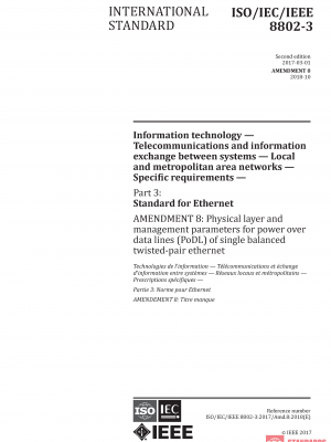 ISO/IEC/IEEE 8802-3:2017/Amd 8:2018 PDF