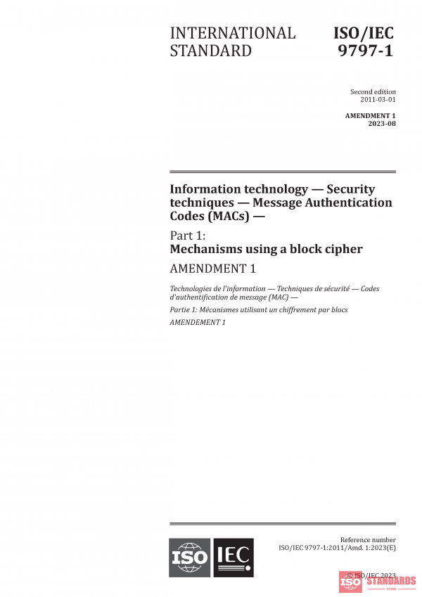 ISO/IEC 9797-1:2011/Amd 1:2023 PDF