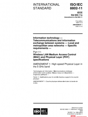 ISO/IEC 8802-11:1999/Amd 1:2000 PDF