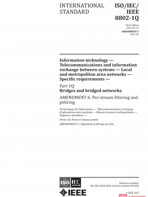 ISO/IEC/IEEE 8802-1Q:2016/Amd 6:2019 PDF