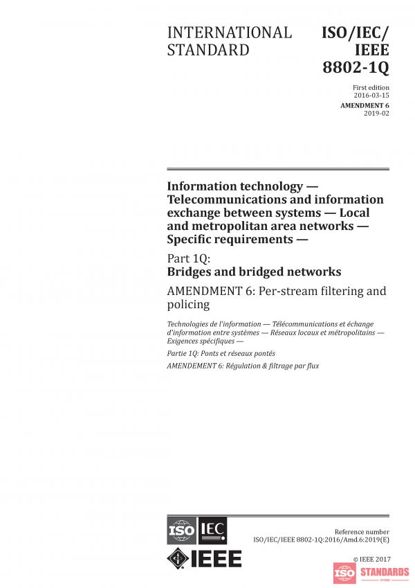 ISO/IEC/IEEE 8802-1Q:2016/Amd 6:2019 PDF