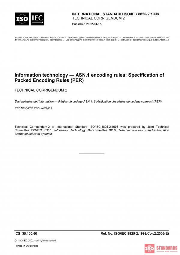 ISO/IEC 8825-2:1998/Cor 2:2002 PDF