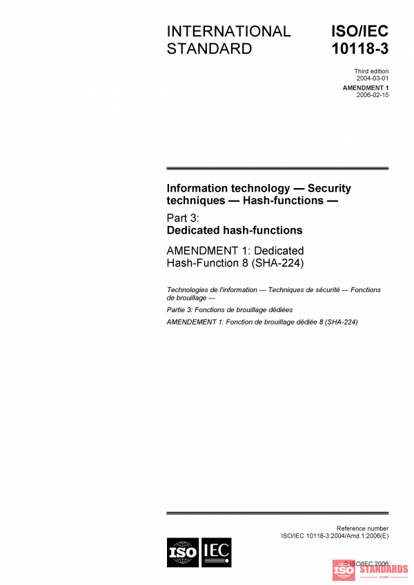 ISO/IEC 10118-3:2004/AMD1:2006 PDF