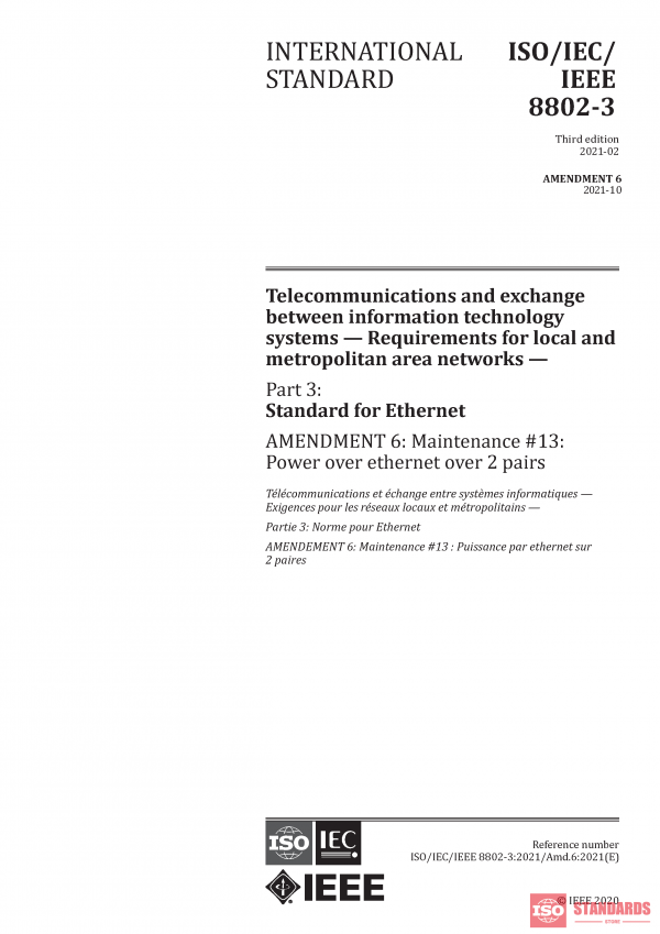 ISO/IEC/IEEE 8802-3:2021/Amd 6:2021 PDF