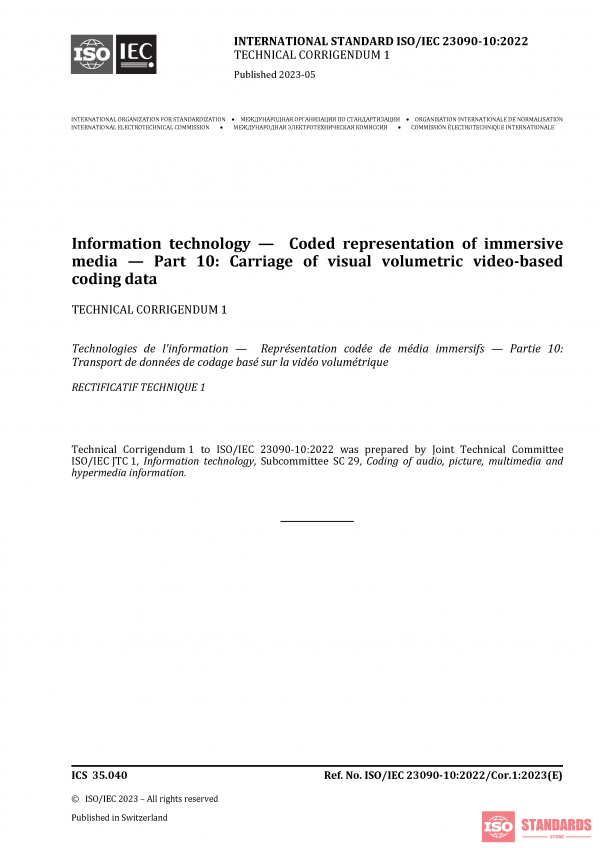 ISO/IEC 23090-10:2022/COR1:2023 PDF