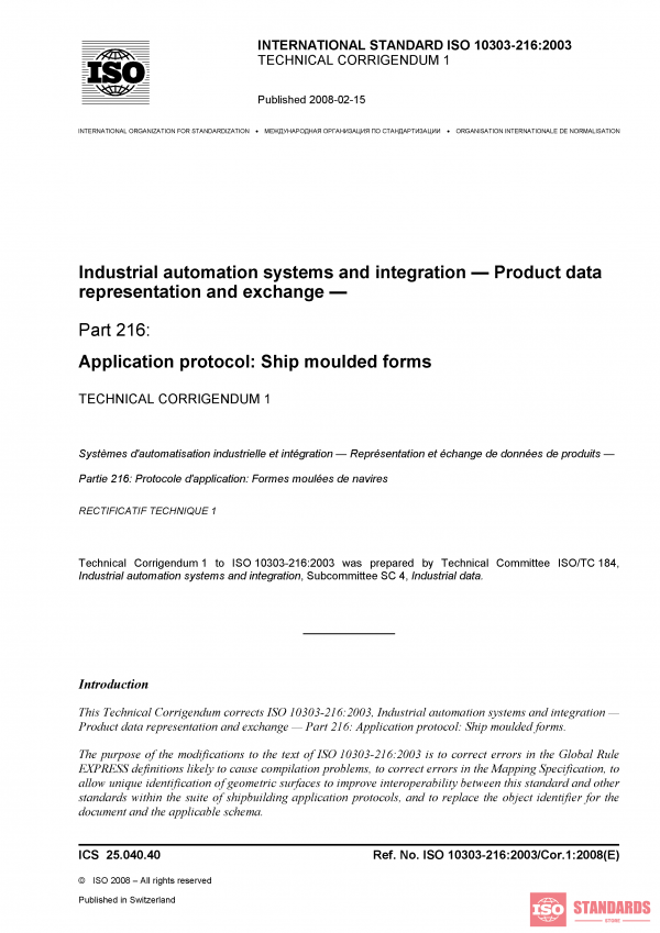 ISO 10303-216:2003/Cor 1:2008 PDF