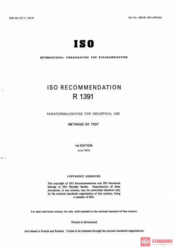 ISO/R 1391:1970 PDF