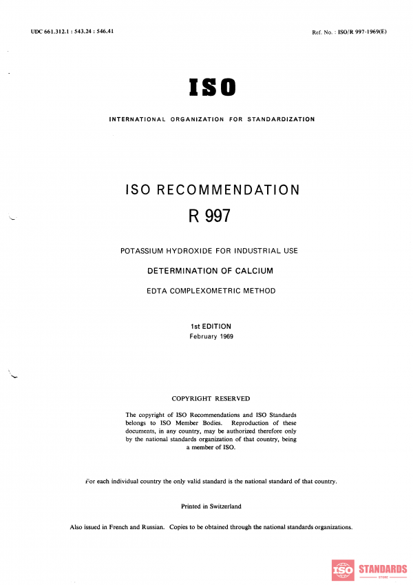 ISO/R 997:1969 PDF