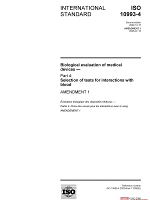 ISO 10993-4:2002/Amd 1:2006 PDF