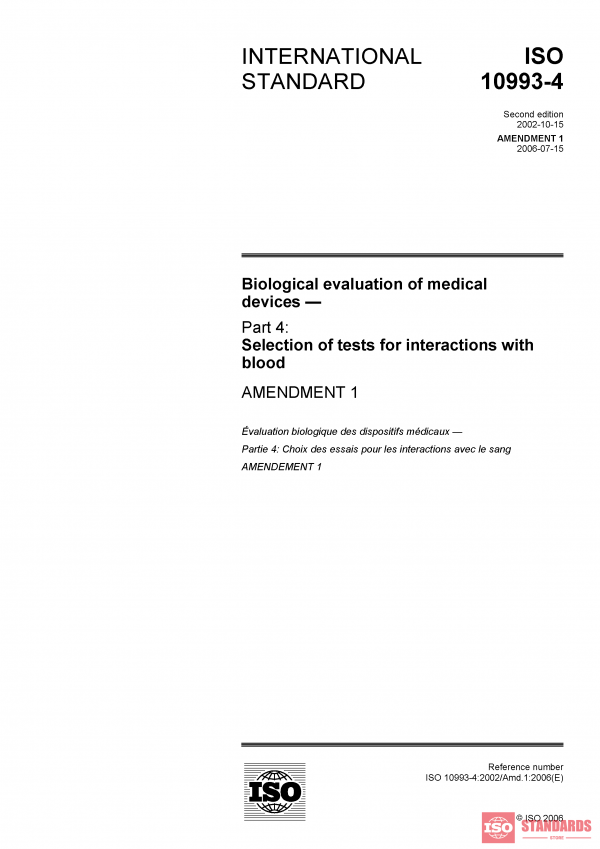 ISO 10993-4:2002/Amd 1:2006 PDF