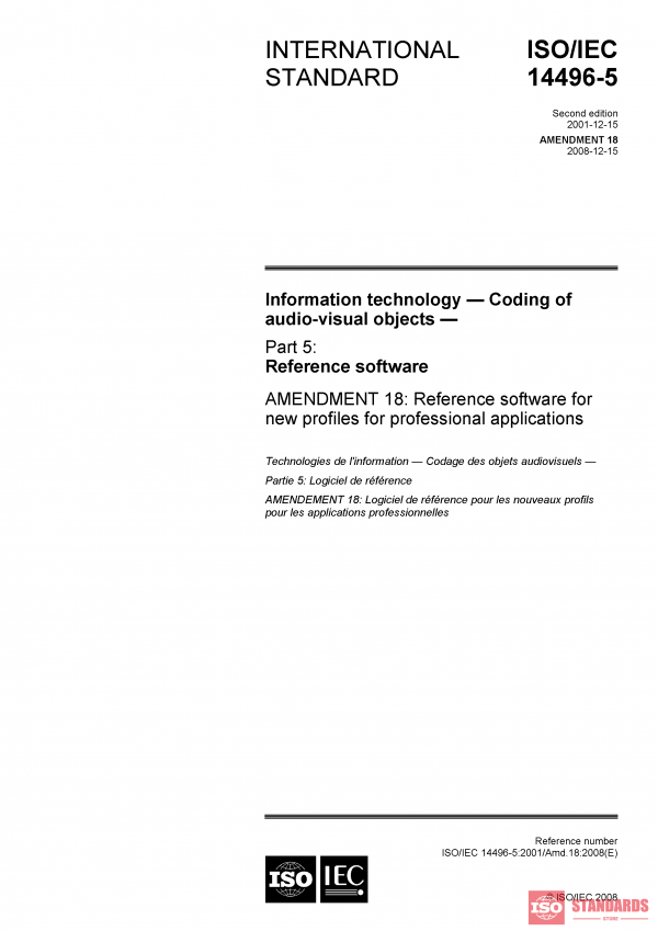 ISO/IEC 14496-5:2001/Amd 18:2008 PDF