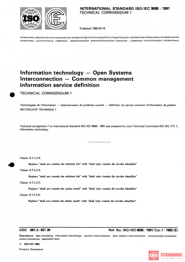 ISO/IEC 9595:1991/Cor 1:1992 PDF