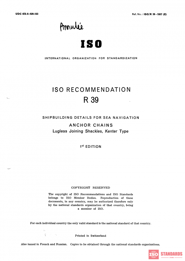 ISO/R 39:1957 PDF