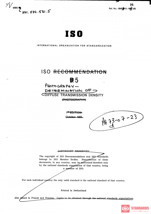 ISO/R 5:1954 PDF