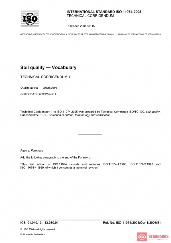 ISO 11074:2005/Cor 1:2006 PDF