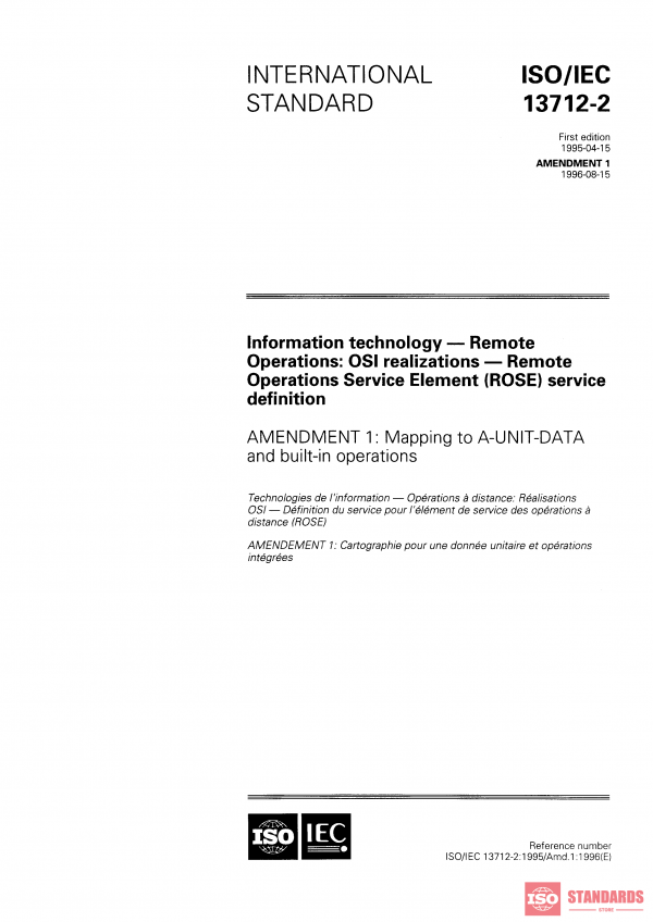 ISO/IEC 13712-2:1995/Amd 1:1996 PDF