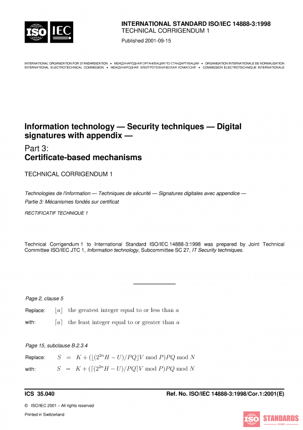 ISO/IEC 14888-3:1998/Cor 1:2001 PDF