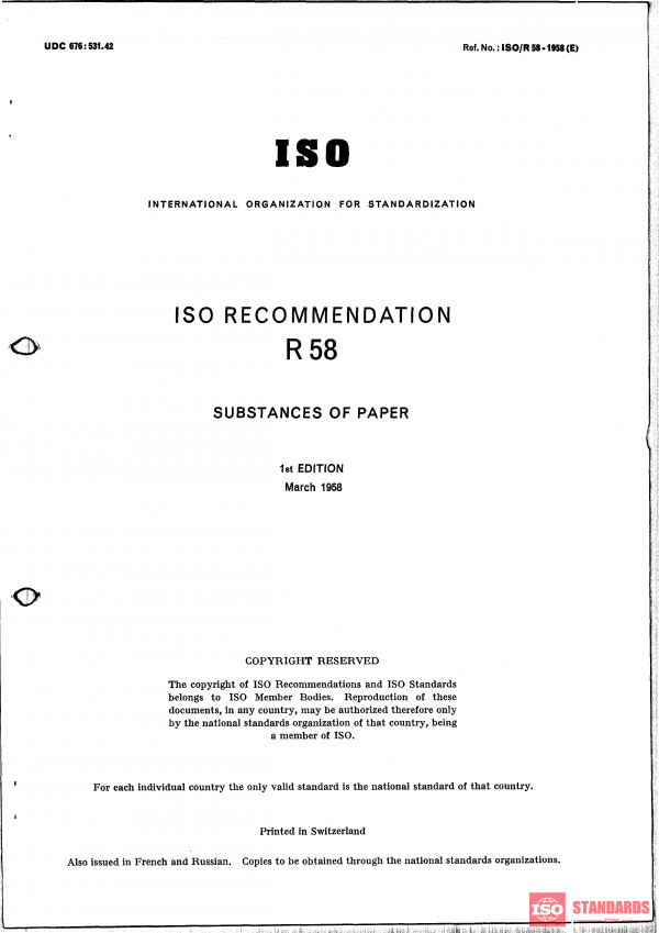 ISO/R 58:1958 PDF